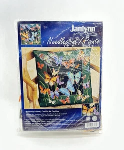 Vintage Janlynn Butterfly Pillow Needlepoint Kit-14"X14" - #023-0248 —————————A3 - Picture 1 of 2