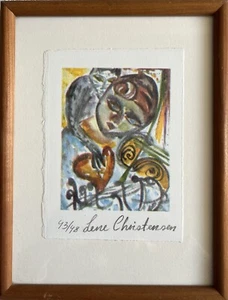 Lene Christensen 1953 Composición Moderna Kunstgrafik Danesa Midcentury - Imagen 1 de 10