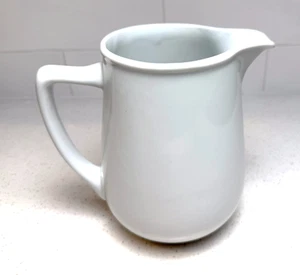 Vintage White Stoneware Pitcher Farmhouse Style 4.5" - Picture 1 of 4