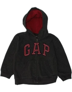 GAP Boys Graphic Hooded Fleece Jacket 2-3 Years Grey Polyester BG18 - Picture 1 of 3