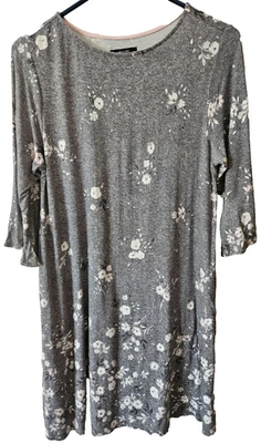 Vera Wang Nightgown Sleepwear  Size S  Gray / Pink & White Floral  Rayon Spandex - Image 1 of 4
