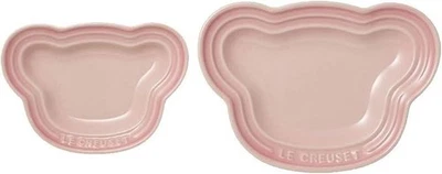 Le Creuset Children's Baby Bear Plate Set Milky Pink Stoneware Heat Resistant JP - Image 1 of 4