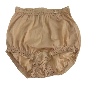 Vintage Olga Slip Höschen Secret Hug hoch geschnittene Naht hinten U-Ausschnitt Schleife 873 transparent Gr. 4 - Bild 1 von 5