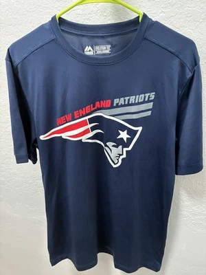 Camiseta Majestic Evolution New England Patriots Fútbol Azul Camiseta Top Para Hombre Med Foto 1 de 4