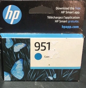 HP 951 Cyan Blue Ink Cartridge New Genuine Exp12 -2024 Officejet Pro - Picture 1 of 5