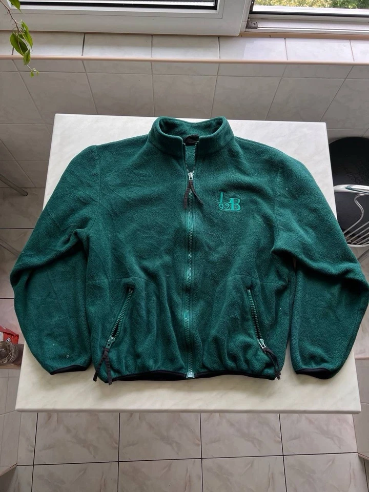 Vintage Lehman Brothers Zip Hoodie Fleece Jacket USA LB 92s Green Banker Finance - Image 1 of 4
