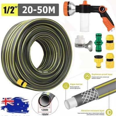 20M / 50M Garden Hose Pipe Multi Purpose Outdoor Hosepipe - Heavy Duty Anti Kink - image 1 of 4