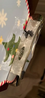 Case White Pearl Corelon Deer Trapper Folding Knife Limited Edition CA6073HPDS - Image 1 of 4