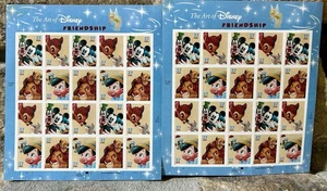 Disney Friendship Full Sheet Postage Stamps, 2 Full Sheets, .37 Bambi Thumper - Picture 1 of 5