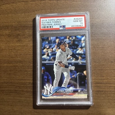 2018 Topps 更新系列 RC Gleyber Torres #US200 细条纹球衣 PSA 10! — 第 1/2 张图片