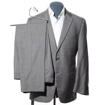 42R Joseph Abboud Gray Italian Super-120 Wool 2-Piece Suit 34x31 Trousers Jacket - Image 1 of 4