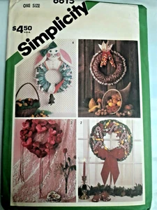 Simplicity 6615 Wreaths Holiday Christmas Fall Harvest Craft Sewing Pattern UC - Picture 1 of 4