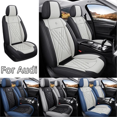 For Audi A4 A6 8W5 8H7 8E2 4A5 5-Seat Full Coverage PU Leather Car Seat Covers - Image 1 of 4
