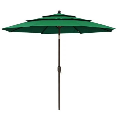  10 ft Patio Umbrella, Outdoor Table Umbrella, Market Umbrella with 3 Tier - Image 1 of 4