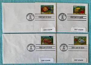 US 1999 Aquarium  Fish. Set of 4. FDC. #3317-20. - Picture 1 of 1