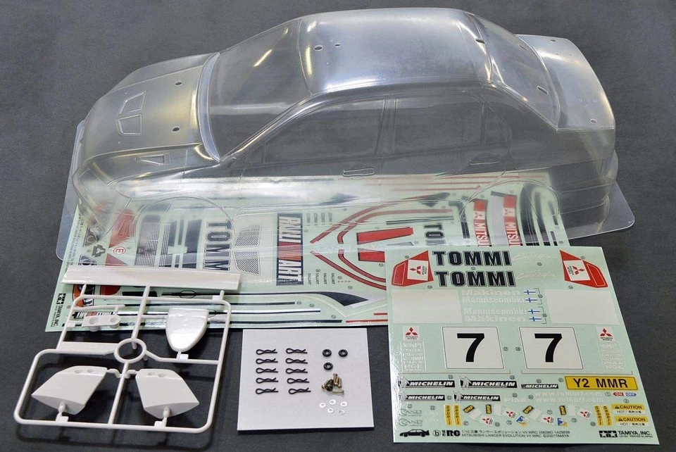 Tamiya 50927 1/10 RC Car Lancer Evolution VII Evo 7 WRC Rally Body Parts Set - Image 1 of 1
