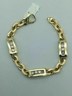 Brazalete de diamantes de corte redondo de 2 quilates enchapado en oro amarillo de 14 quilates Foto 1 de 4
