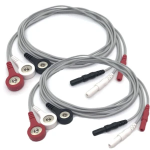 2Pcs Fit For Mindray BCI Universal DIN 1.5mm 3-lead ECG/EKG Cable Leadwire Snap - Picture 1 of 11
