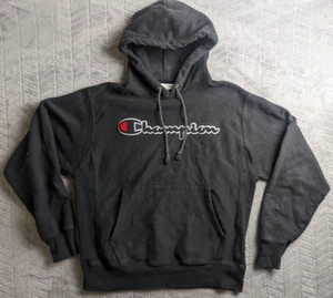 Champion Pullover Hoodie schwarz Herren Gr. Medium Reverse Weave gesticktes Logo - Bild 1 von 6