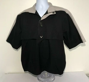 Callaway Golf Sport Pullover Oberteil Large schwarz & hellbraun 1/2-Reißverschluss angeraut Oxford - Bild 1 von 10