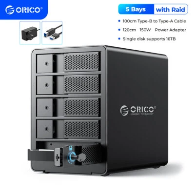 ORICO 5 Bay USB 3.0 External Hard Drive Enclosure  RAID 0~10/jbod for 3.5'' HDD - Image 1 of 4