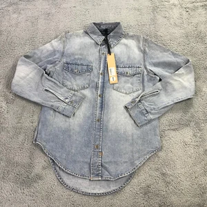 New Ksubi Shirt Mens Small Button Up Denim Shirt Shacket Sirato Blue Casual - Picture 1 of 11