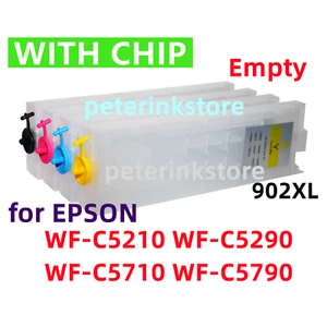 Refillable Ink Cartridge Pro WF C5210 WF C5290 WF C5710 WF C5790 902XL 902 /chip - Picture 1 of 3