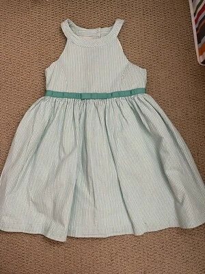 VESTIDO DE NOVIA GYMBOREE Niñas Vestido Verde Rayas Pascua Talla 5 Foto 1 de 4