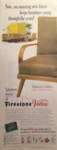 Firestone Velón Upholstery Plastic Fabrics Pottstown PA Vintage Print Ad 1952 - Picture 1 of 4