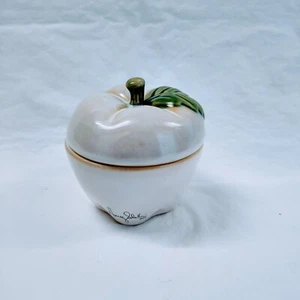 2010 Homeworx Harry Slatkin Lidded Ceramic Apple Candle Holder - Picture 1 of 5