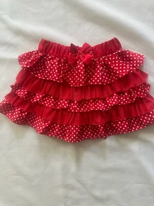 SALE July 4th Red N White Polka Dot Girls Skirt With Shorts Under  Size 5-6 - Picture 1 of 5