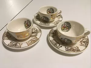 Lofisa Guadalajara Mexico Vintage Small Teacups and Saucers - Picture 1 of 7
