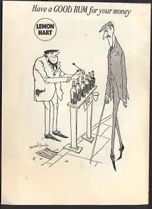 LEMON HART RUM (Ronald Searle) - Vintage (NOT Repro) ADVERTISEMENT. Free Postage - Picture 1 of 1