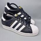 Adidas Originals Superstar W Trainers UK Size 7 Shoes Black White Leather