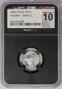 2000 P$10 Platinum Tenth Ounce Eagle Vault Box - NGC 10 - Picture 1 of 2