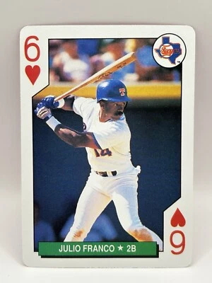 1991 Major League All-Stars Playing Card Julio Franco #6 Rangers NM-MT - Image 1 of 2