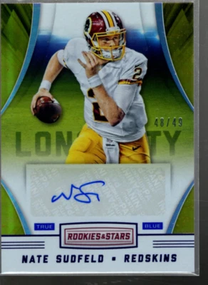 A0803 2016 Rookies Stars Longevity Signatures True Blue #30 Nate Sudfeld Auto/49 - Image 1 of 2