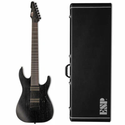 ESP LTD AW-7B Barítono Grano Abierto Negro Satinado - Stock B Con ESP Estuche Rígido! Foto 1 de 4