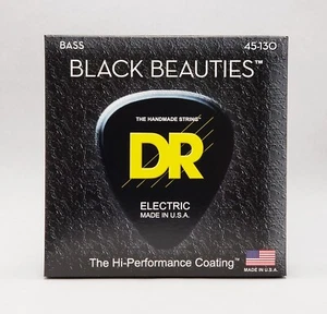 DR Strings Black Beauties Colored 5-String Bass Strings Custom 45-130 - Picture 1 of 5