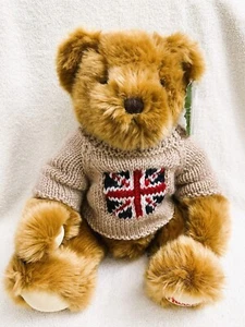 Harrods Vintage 2002 Knightsbridge Union Jack Sweater Teddy Bear Toy New Rare - Picture 1 of 12