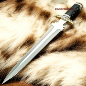 17" Handmade D2 Steel Hunting Bowie Knife with Micarta Handle and Leather Sheath - Picture 1 of 12