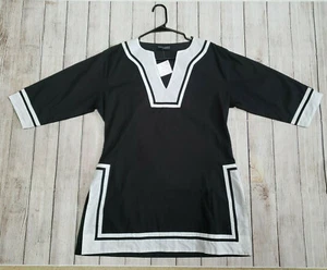 THE ROYAL STANDARD NWT NEW BLACK LARGE LG 100% COTTON TUNIC TOP SHIRT - Picture 1 of 4