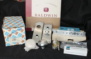 Baldwin LETTURA Mortise Lock Set 8551-264- ENTR Manopola Cromata Spazzolata Sinistro - Foto 1 di 10