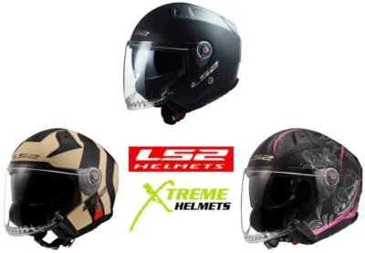 LS2 Infinity II Casco Cara Abierta 3/4 Ligero Protector Interior DOT ECE XS-3XL Foto 1 de 2