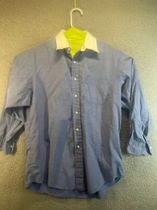 Brooks Brother Button Up Shirt Mens Size 16 - 2 Blue White Check - Picture 1 of 7