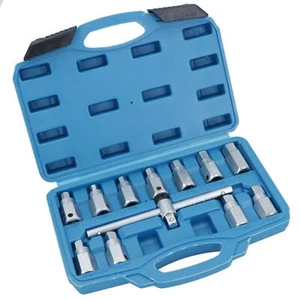 12pc Oil Drain Plug Key Set For Gear Boxes Back Axles Gearbox Hex + Square Bits - Picture 1 of 6