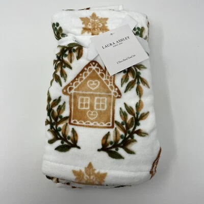 Juego de 2 toallas de mano Laura Ashley Gingerbread House vacaciones Navidad, algodón Foto 1 de 4
