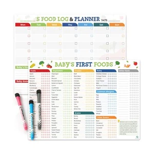 Set of 2 Baby First Foods Tracker Fridge Magnet, Nutrition Poster, ... Fast Ship - Picture 1 of 6