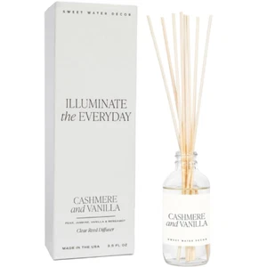Cashmere & Vanilla Reed Diffuser Set Sandalwood Coconut Bourbon 3.5 Fl Non Toxic - Picture 1 of 12