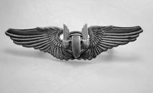 WW2 Army Military Air Force Air Gunner Wings Sterling Silver Lapel Pin 22 Grams - Picture 1 of 4